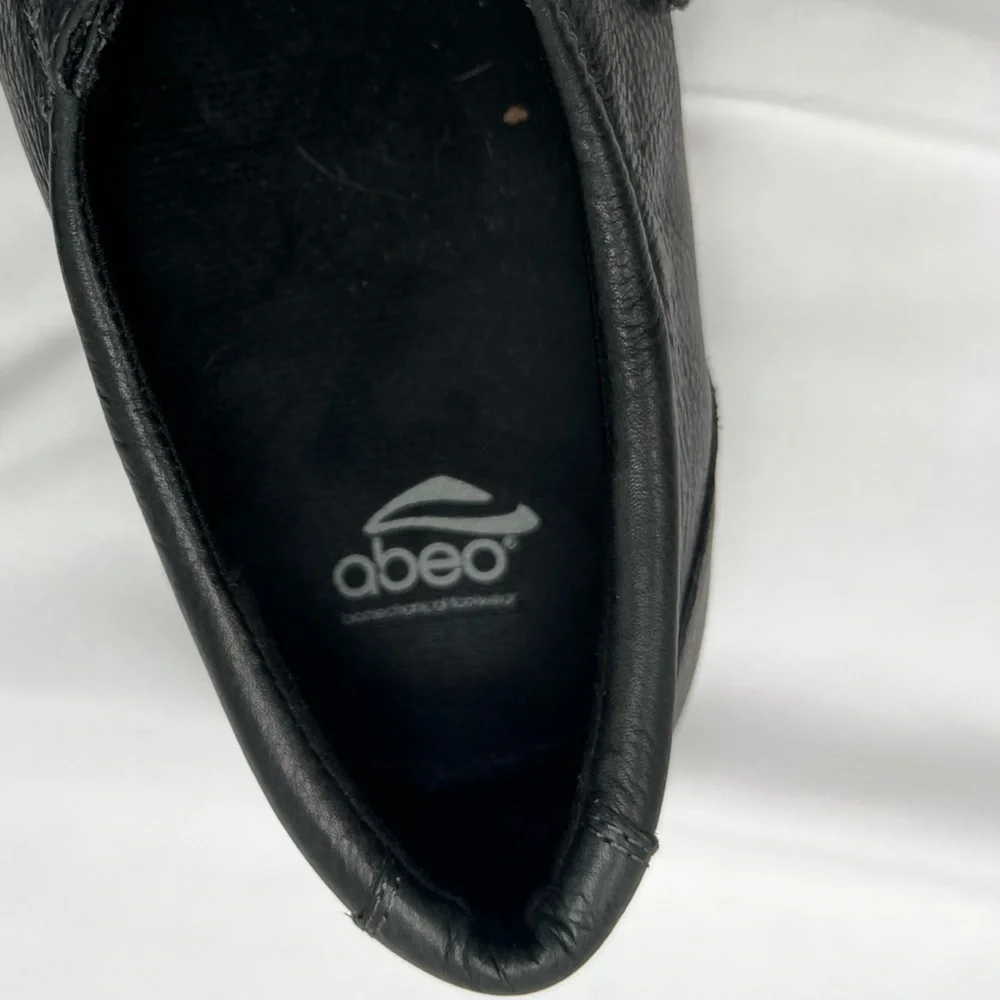 ABEO 24/7 Women's Shoes Comfort Ivonne Hook & Loop Soft Leather Black sz 8